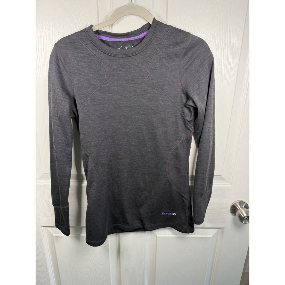 Terramar Womens Climasense Base Layer Top Small Black Thermal Camping Hiking